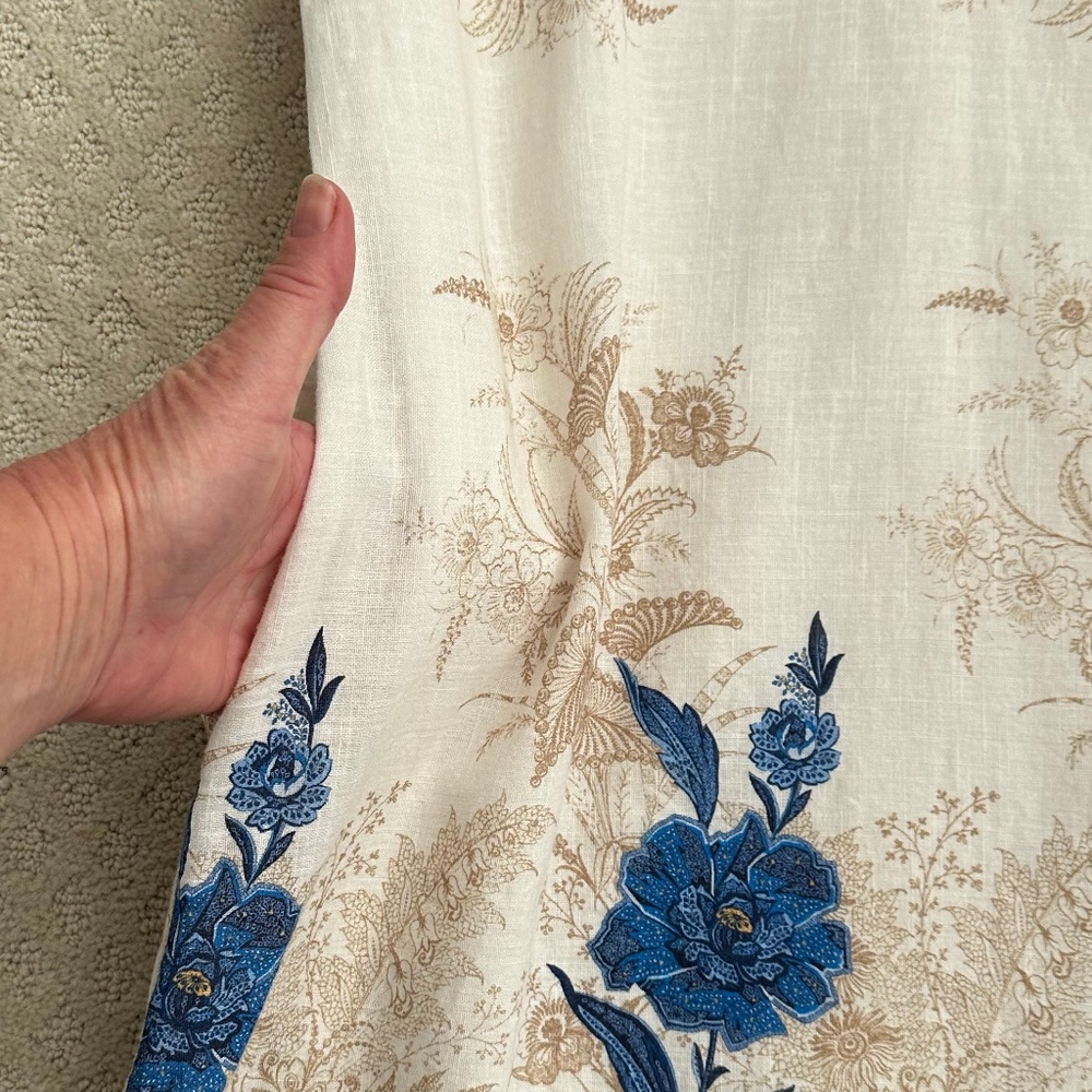 Francesca Bettini Linen Blend Floral Shift Dress Small Summer Vacation Casual - Picture 9 of 15